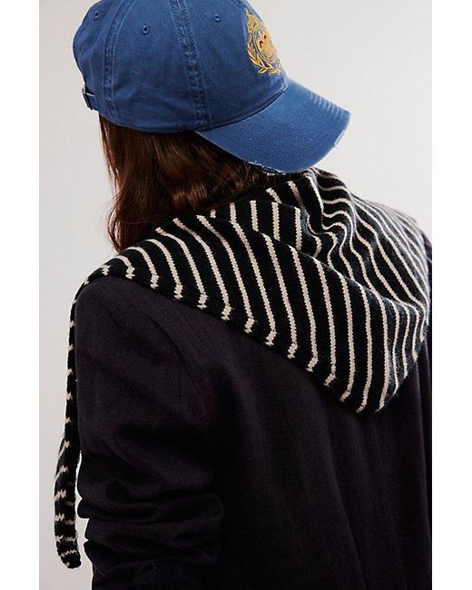 Free People Black Essential Triangle Striped Scarf