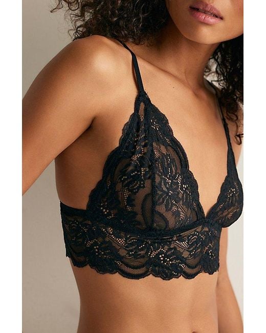 Intimately By Free People Black Last Dance Lace Longline Bralette