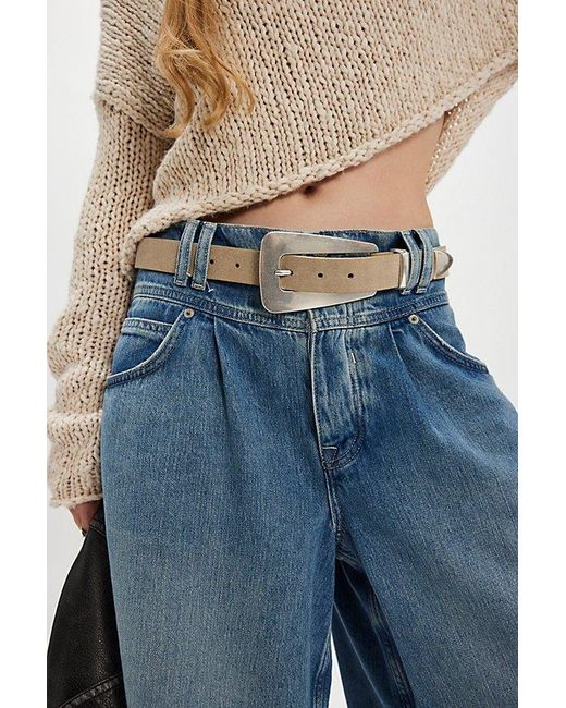 Free People Natural Patcha Suede Belt