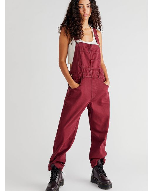Free People Ziggy Denim Overalls in Red Lyst Canada