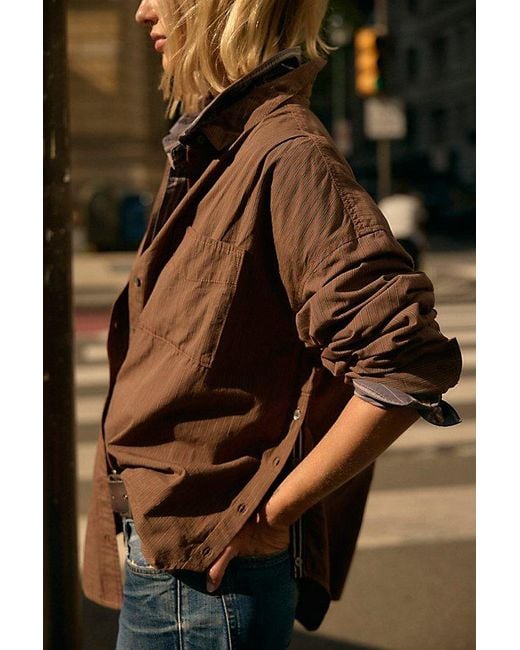 Free People Black We The Free Lexi Striped Button Down Shirt