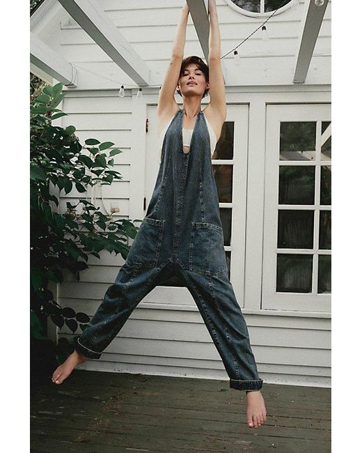 Free People Gray High Roller Jumpsuit