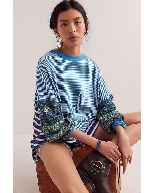 Free People Blue We The Free Rush Tee