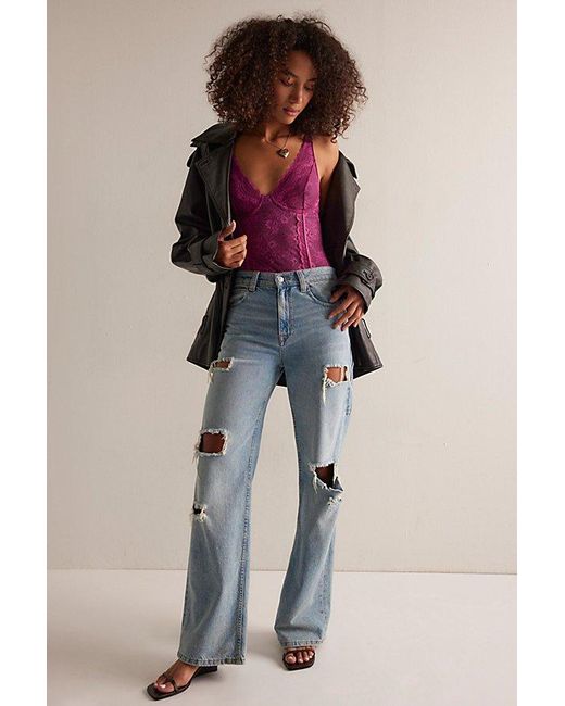 Intimately By Free People Red Say You Love Me Bodysuit By