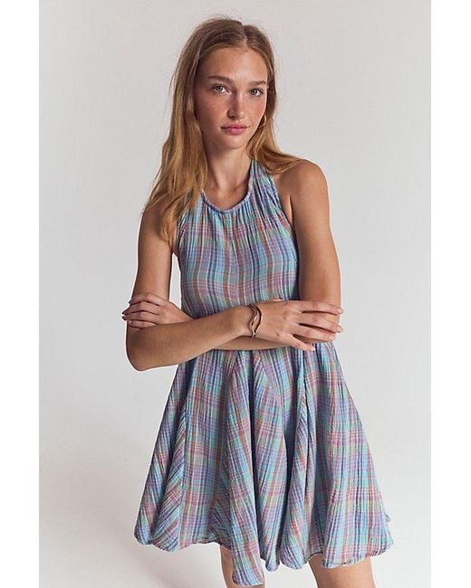 Free People Blue Godet Craze Mini Dress