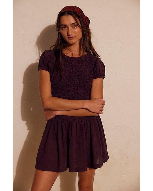 free-est Brown Say Hello Smocked Tunic By