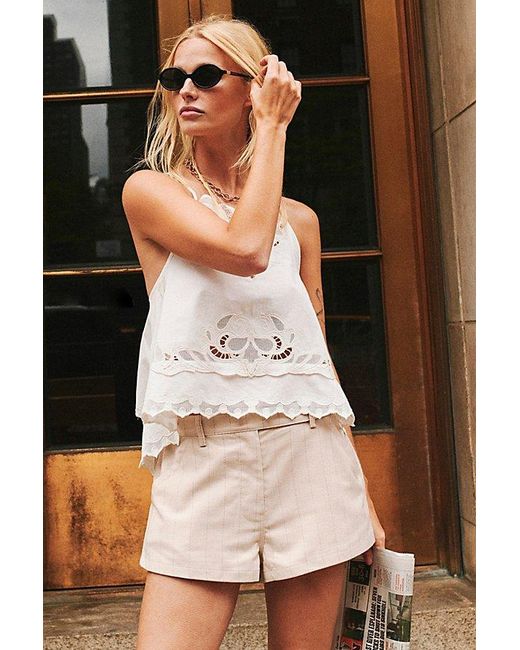 Free People Natural Fluttered Out Shorts