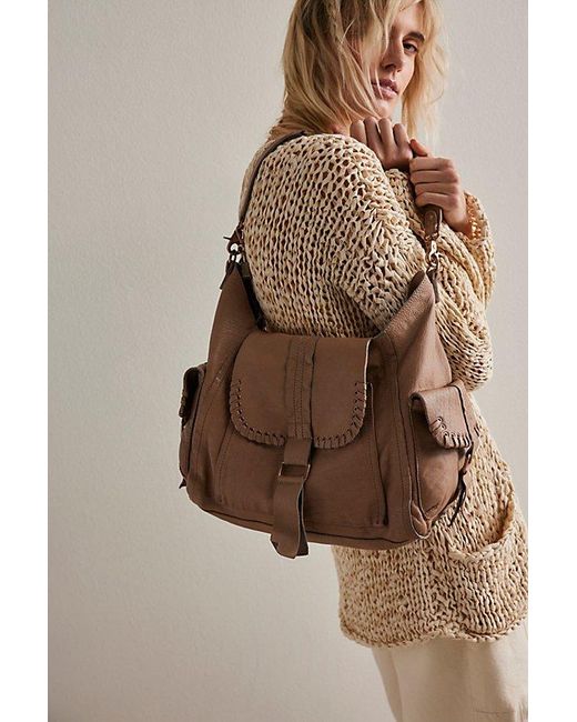 Free People Brown Leigh Distressed Tote