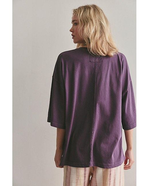 Free People Purple Perfect Oversized Tee