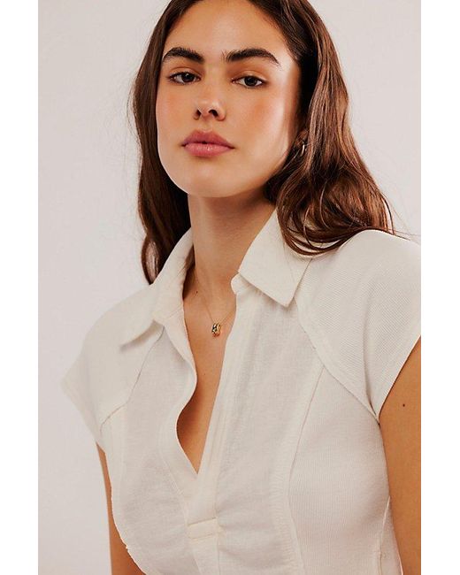 Free People Natural Castaway Polo