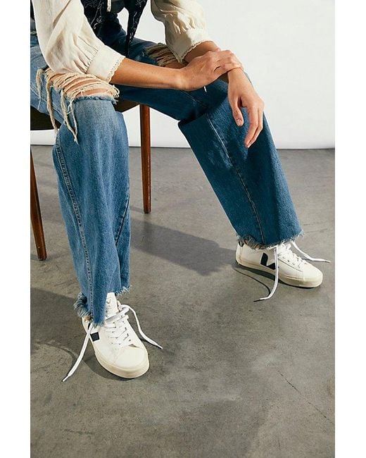 Veja Blue Campo Sneakers At Free People In Extra White/black, Size: Eu 37