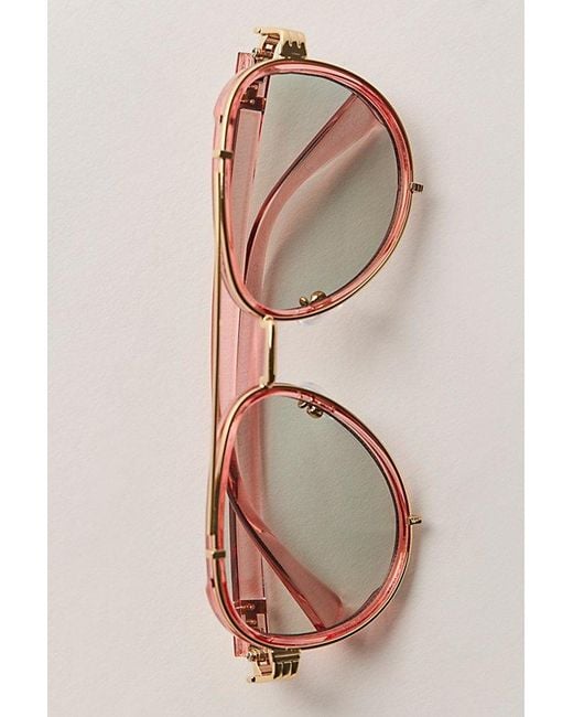 Free People Black Wesley Oversized Aviator Sunglasses