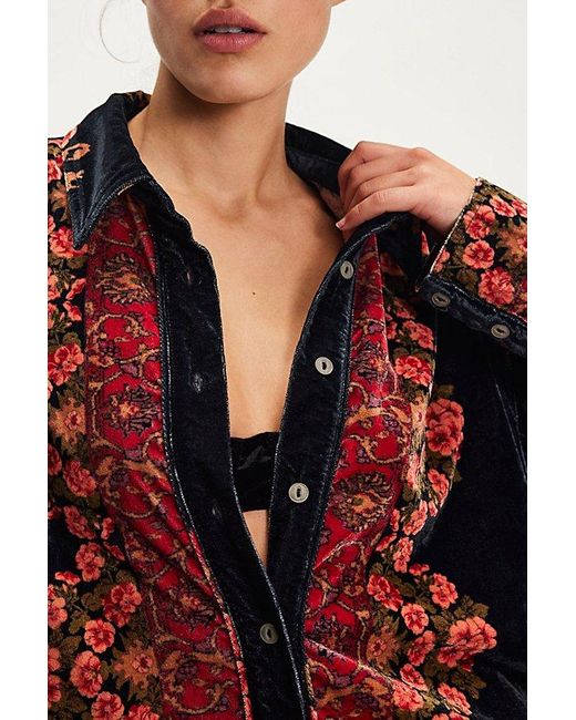 Free People Multicolor We The Free One Night Velvet Top
