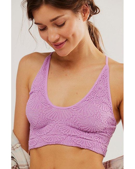 Free People Purple What's The Scoop Floral Bralette