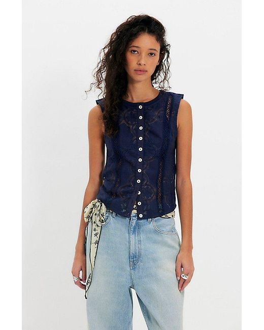 Free People Blue Jae Knit Top