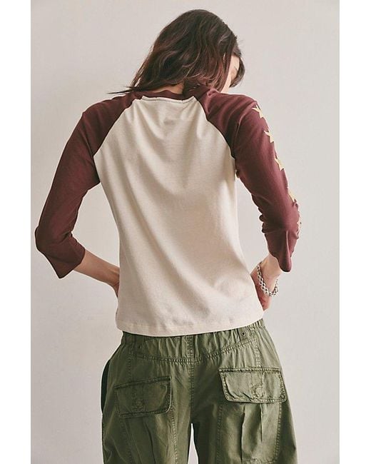 Daydreamer Natural Star Raglan Sleeve Baseball Tee