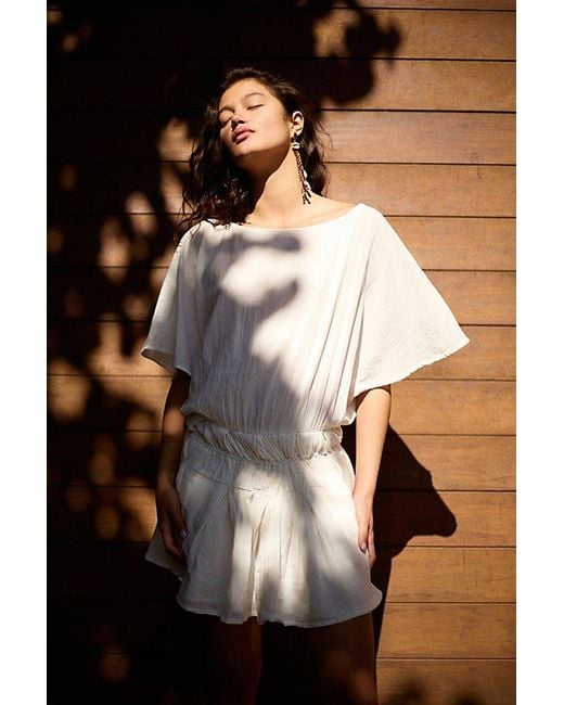 Free People Green Tiered Smocked Mini Dress