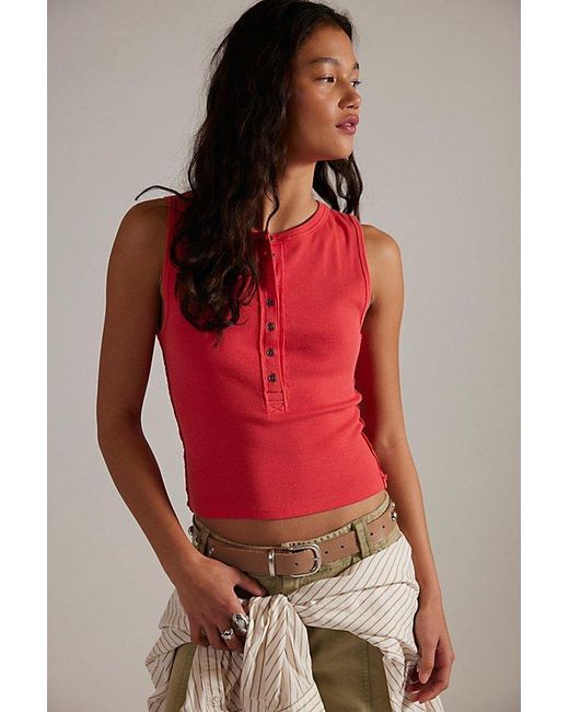 Free People Red Jamie Henley Tank
