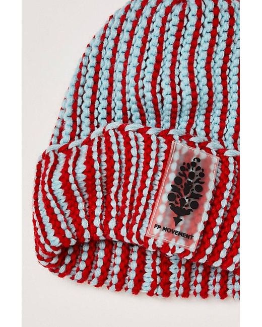 Free People Red Apres Ski Knit Beanie