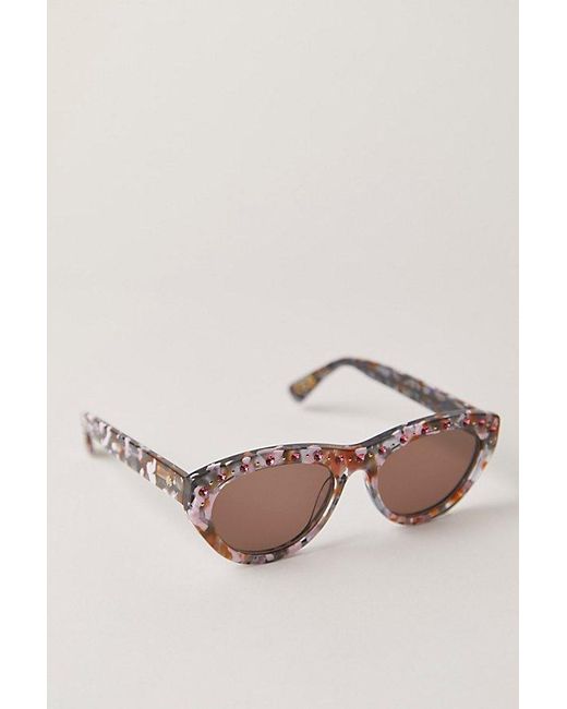 Lele Sadoughi Brown Memphis Wayfarer Sunglasses