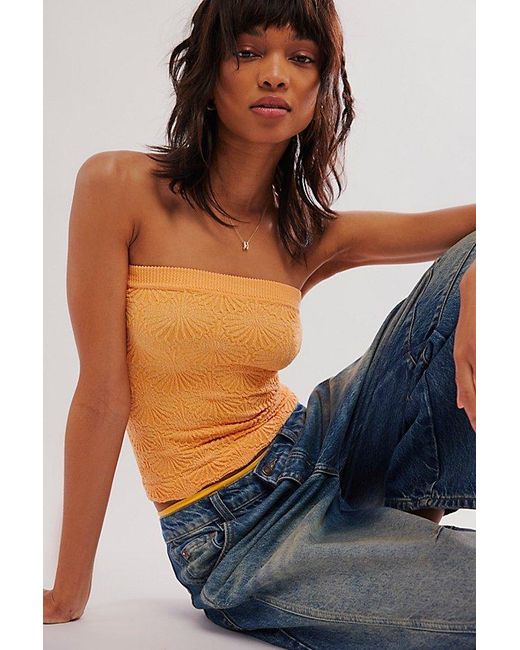 Free People Blue Love Letter Tube Top