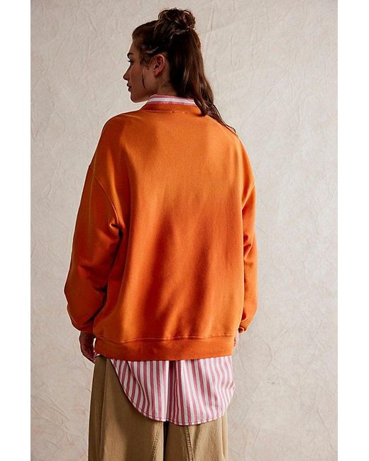 Free People Orange Over And Out Sweatshirt