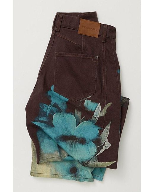 Free People Multicolor Good Luck Printed Barrel Jeans