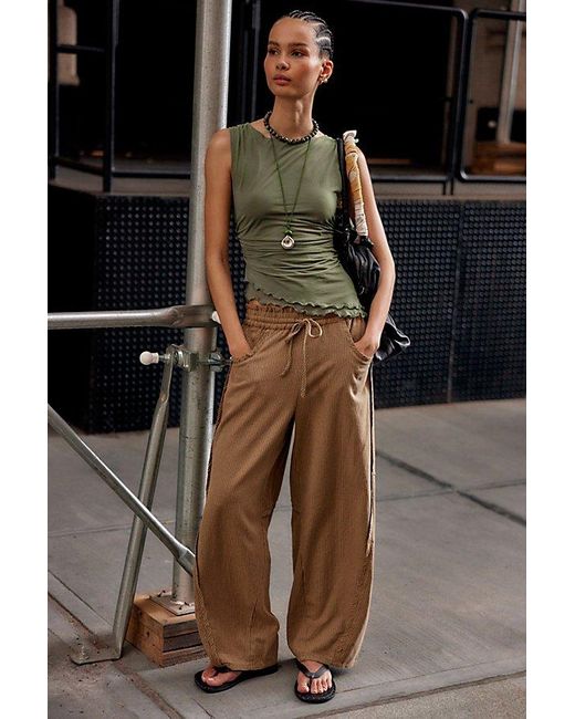 Free People Black Something Good Pull-On Barrel Pants