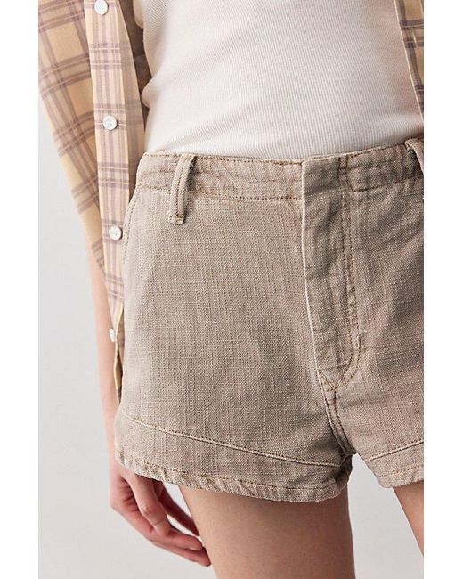 Free People Natural West Side Denim Micro Chino Shorts