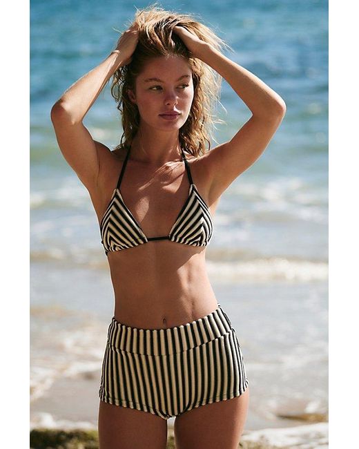 Rhythm Multicolor Terry High-Waisted Boyshort Bikini Bottoms