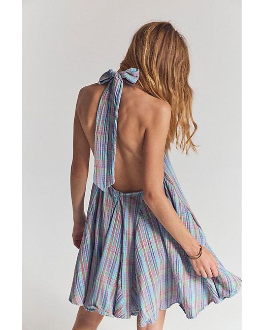Free People Blue Godet Craze Mini Dress