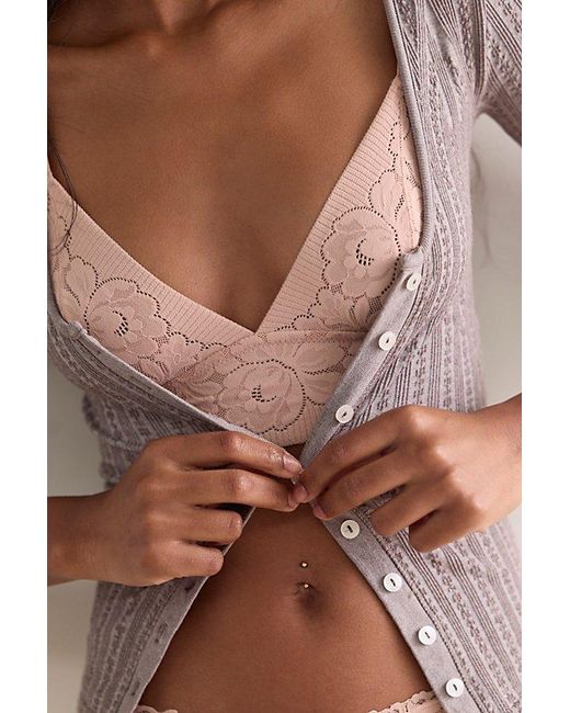 Intimately By Free People Brown Smooth Talking Lace Triangle Bralette By