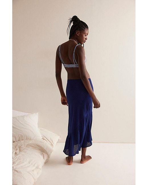 Intimately By Free People Blue Sweet On You Bias-Cut Maxi Slip Skirt