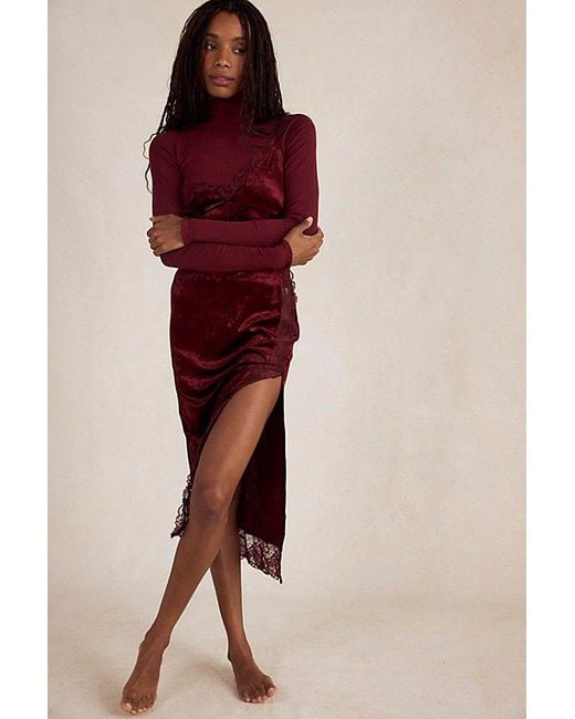 Intimately By Free People Red So Soft Seamless Modal Mock Neck Top By