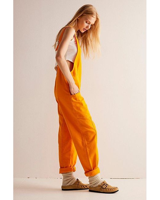 Free People Orange We The Free High Roller Jumpsuit