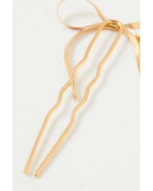 Free People White Barely There Bow Pin