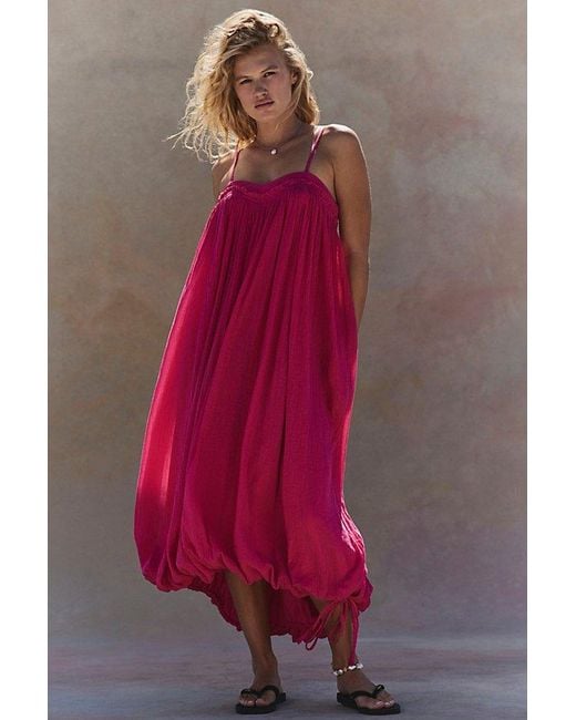free-est Red Genevieve Midi Dress By