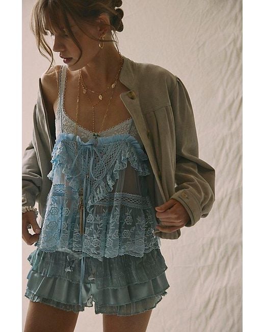 Free People Multicolor Camille Ruffle Shorts