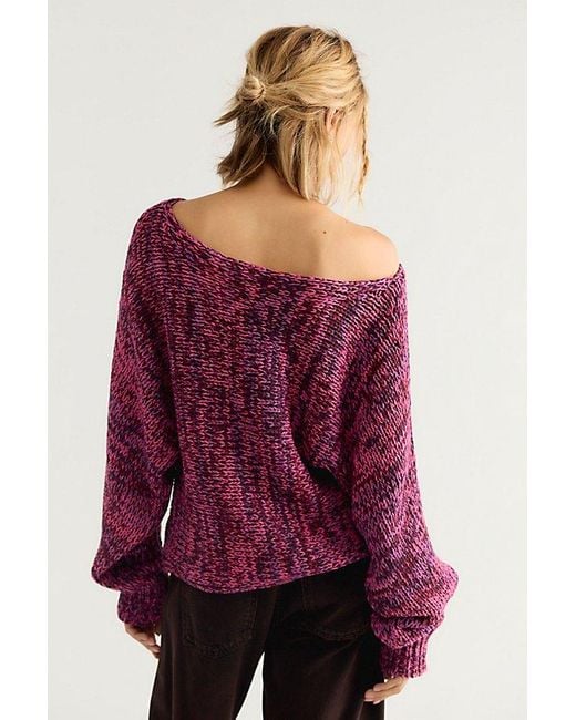 Free People Red Horizon Knit Pullover