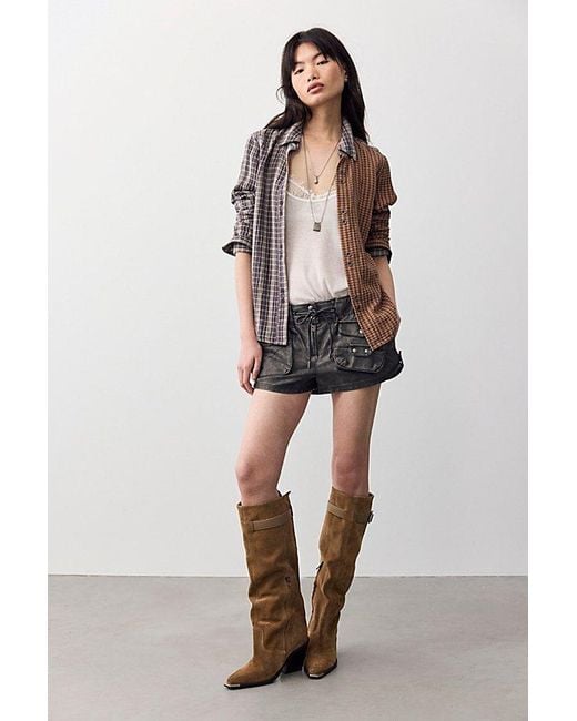 Free People Black Waimea Vegan Slouchy Shorts