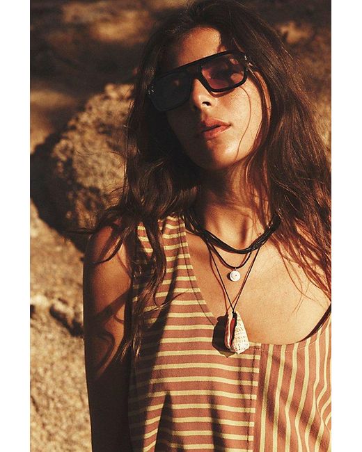 Free People Brown Royal Polarized Aviator Sunglasses