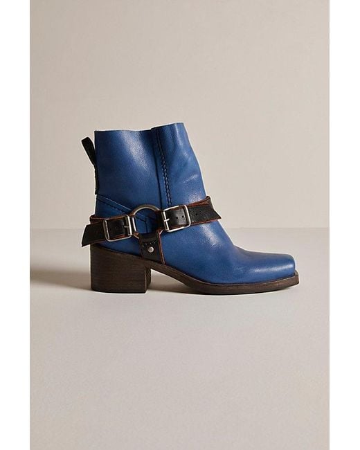 Free People Blue Briggs Crop Rider Boots At Free People In Turkish Sea, Size: Us 8