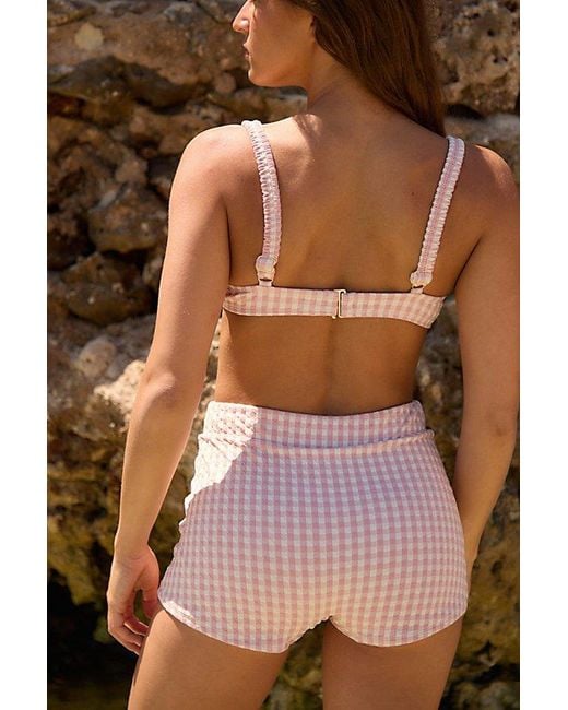 Peony Brown Holiday Gingham Balconette Bikini Top