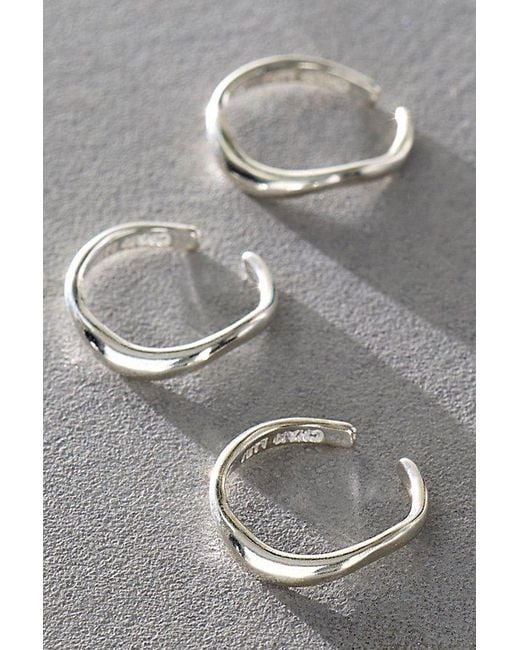 Chan Luu Gray Ripple Toe Ring Set