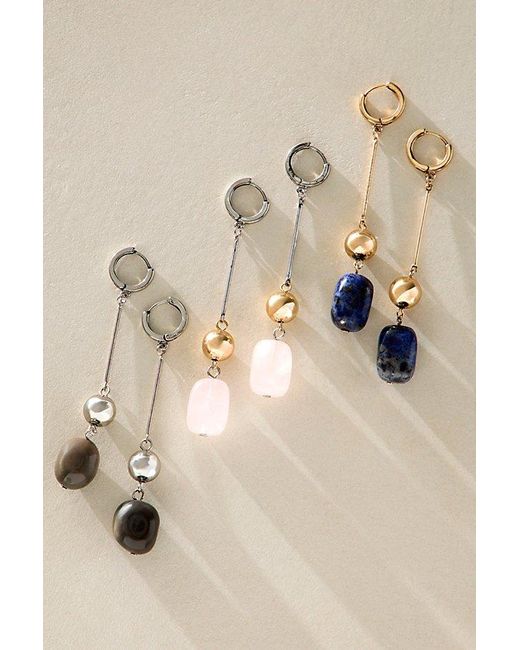 Free People Natural Check Mate Semiprecious Stone Drop Earrings