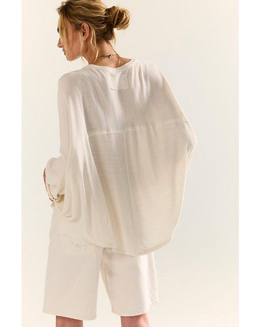 Free People Multicolor Like No Other Silk Long Sleeve Tee