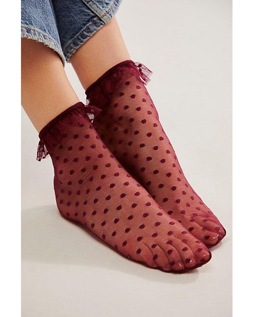 Only Hearts Blue Ruffle Socks At Free People In Dahlia, Size: M/l