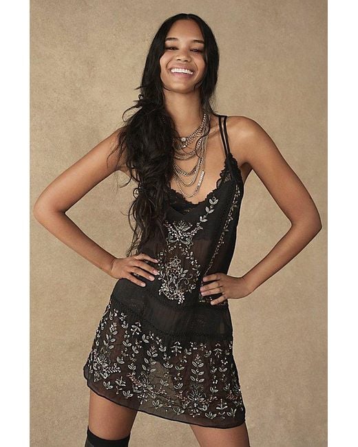 Free People Black Starstruck Mini Slip