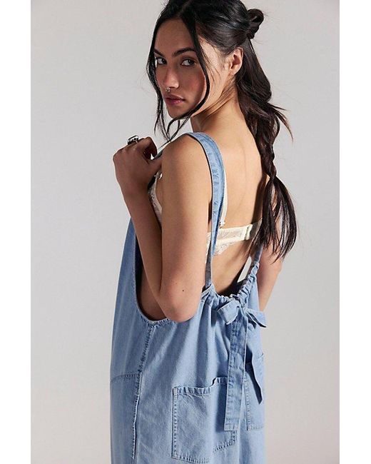 Free People Blue Freebird Jumpsuit