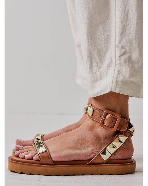 Free People Leon Studded Sandals in Gray | Lyst